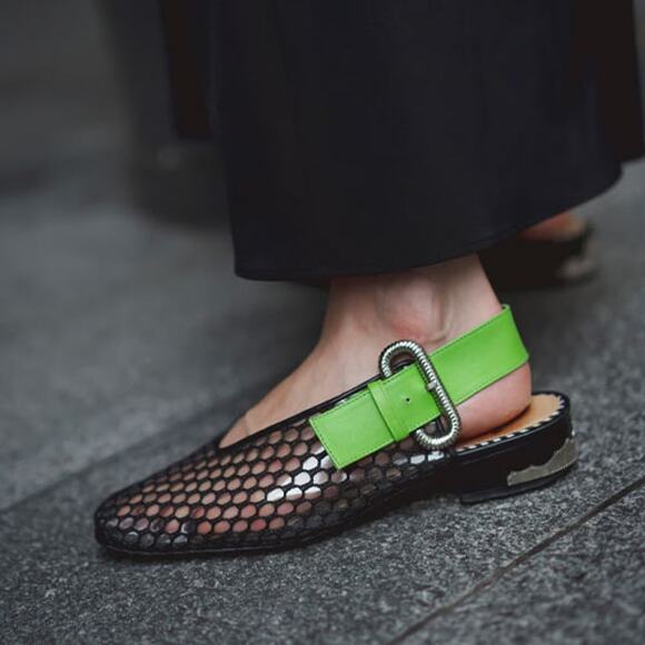 Toga Pulla Mesh PVC Slingback Loafers - Size 37 - Picture 2 of 8